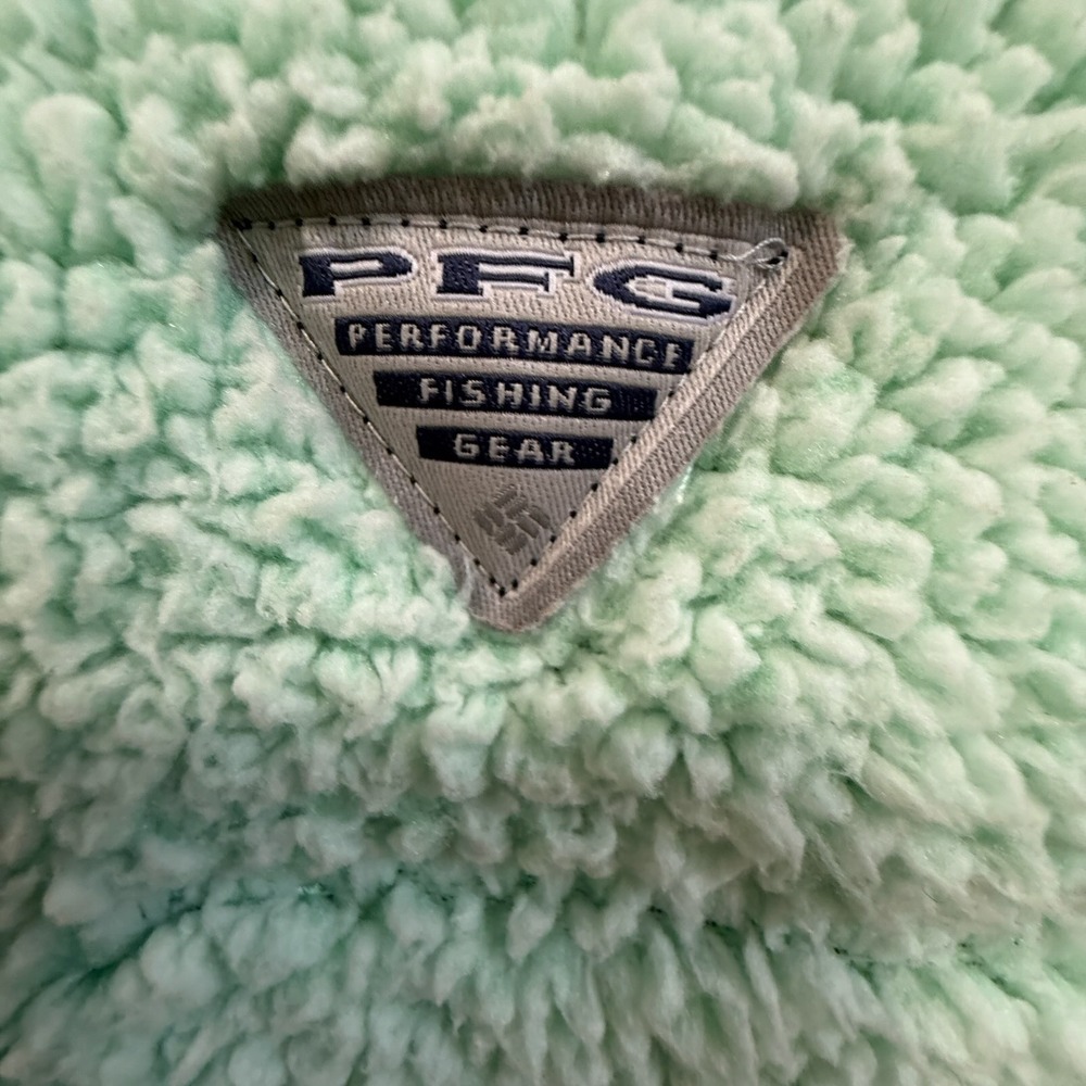 Columbia PFG Womens XL Mint Sherpa Fleece Jacket Full Zip Gingham Cozy Outdoor - Picture 9 of 9